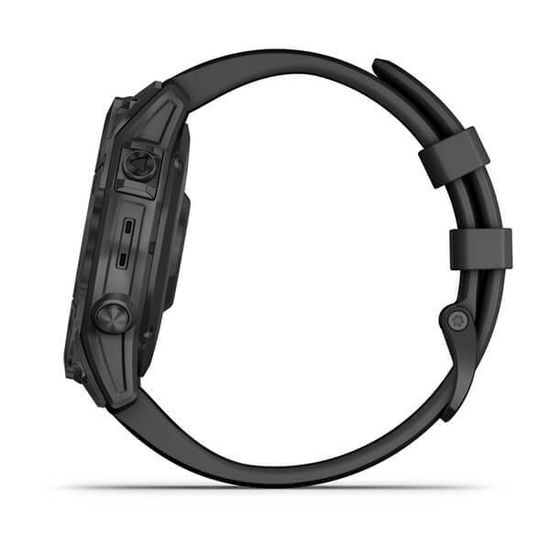 Часы Garmin Fenix 7 Sapphire Solar, DLC титан с черным силиконом 010-02540-21