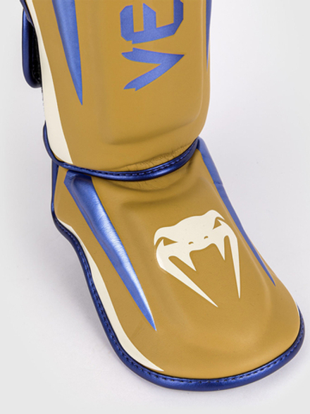 Щитки Venum Elite Mustard/Cream/Metalic Blue