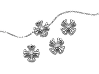 Бусина "Крест" 11,5мм, с фианитами