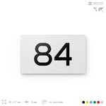 Табличка с номером 84 на дверь квартиры, для офиса, кабинета, аудитории, склада, белая 120х70 мм, Айдентика Технолоджи