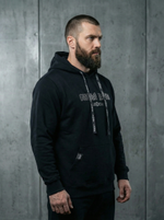 Толстовка с капюшоном и карманом кенгуру мужская LEGENDA Logo Сильный духом черная