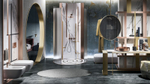 Смеситель для ванны/душа Gessi Anello, настенный, однорычажный, встраиваемый, h245 мм, внешняя часть, цвет Brushed Brass PVD