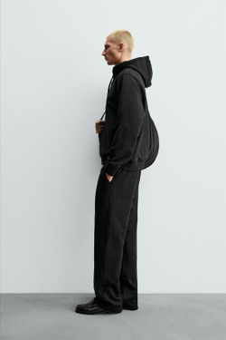ZARA ДЖОГГЕРЫ REGULAR FIT ИЗ ПЛОТНОЙ ТКАНИ ORIGINS, ЧЕРНЫЙ