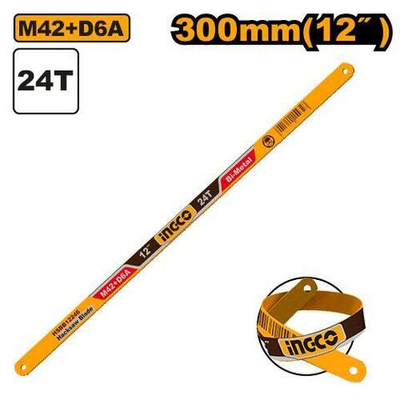 Полотно ножовочное по металлу 300мм, 1шт., 24Т Bi-Metall INGCO HSBB12246 INDUSTRIAL