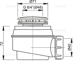 Сифон Alca Plast A47B 50 мм для душевого поддона белый