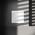 Проходной переключатель встраиваемый VOLTUM S70 двухклавишный с подсветкой 10А, (белый матовый)