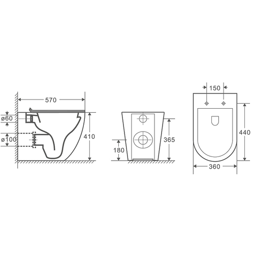Унитаз WeltWasser Merzbach 002 MT-BL 10000006179 приставной с сиденьем Микролифт