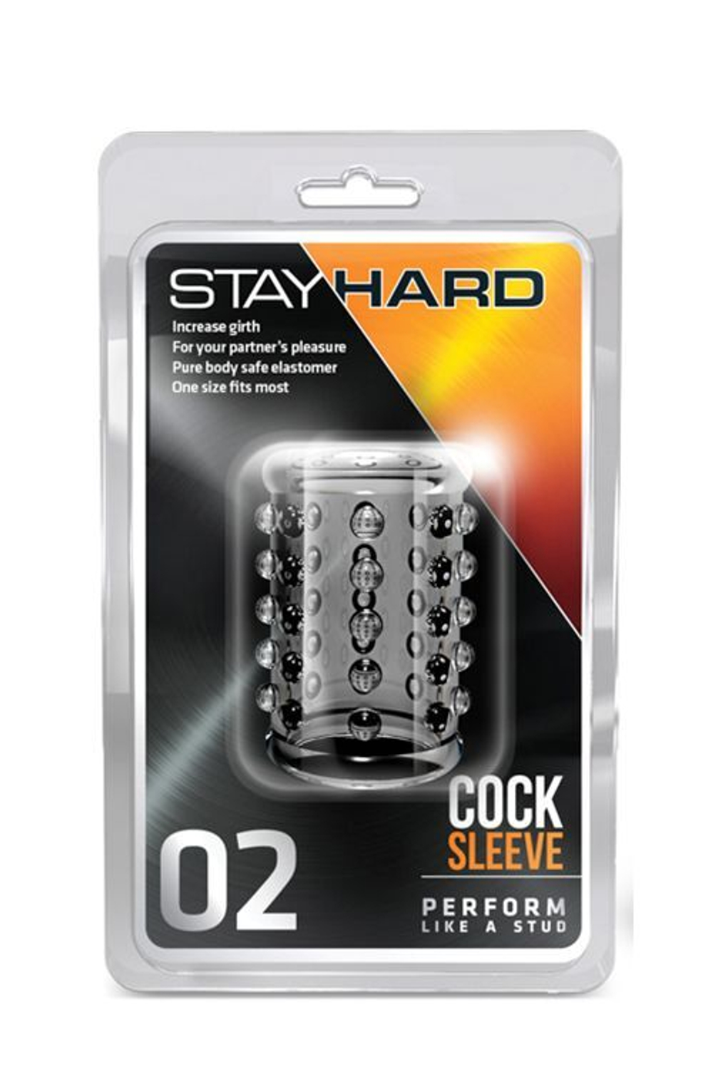 Прозрачная насадка на пенис с шишечками STAY HARD COCK SLEEVE 02 CLEAR (Цвет: прозрачный)