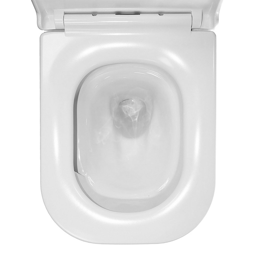 Унитаз подвесной Azario RIANO 350х490х350 безободковый, слив "Скрытое Торнадо", с быстросъемным сиденьем микролифт (AZ-2808E)