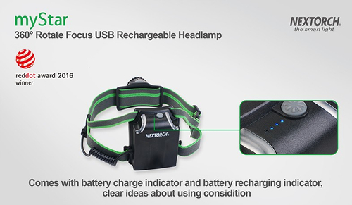 Фонарь Nextorch myStar V2.0 налобный, 760 люмен, фокусировка луча (myStar V2.0)