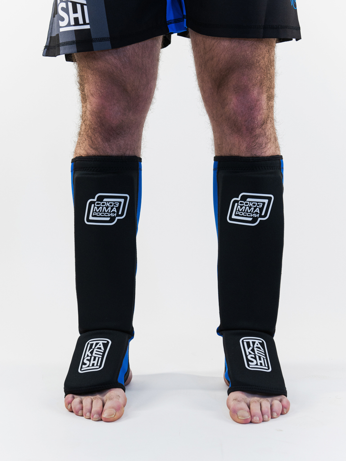 Защита голени формованная TFG Союз  ММА неопрен черно-синий