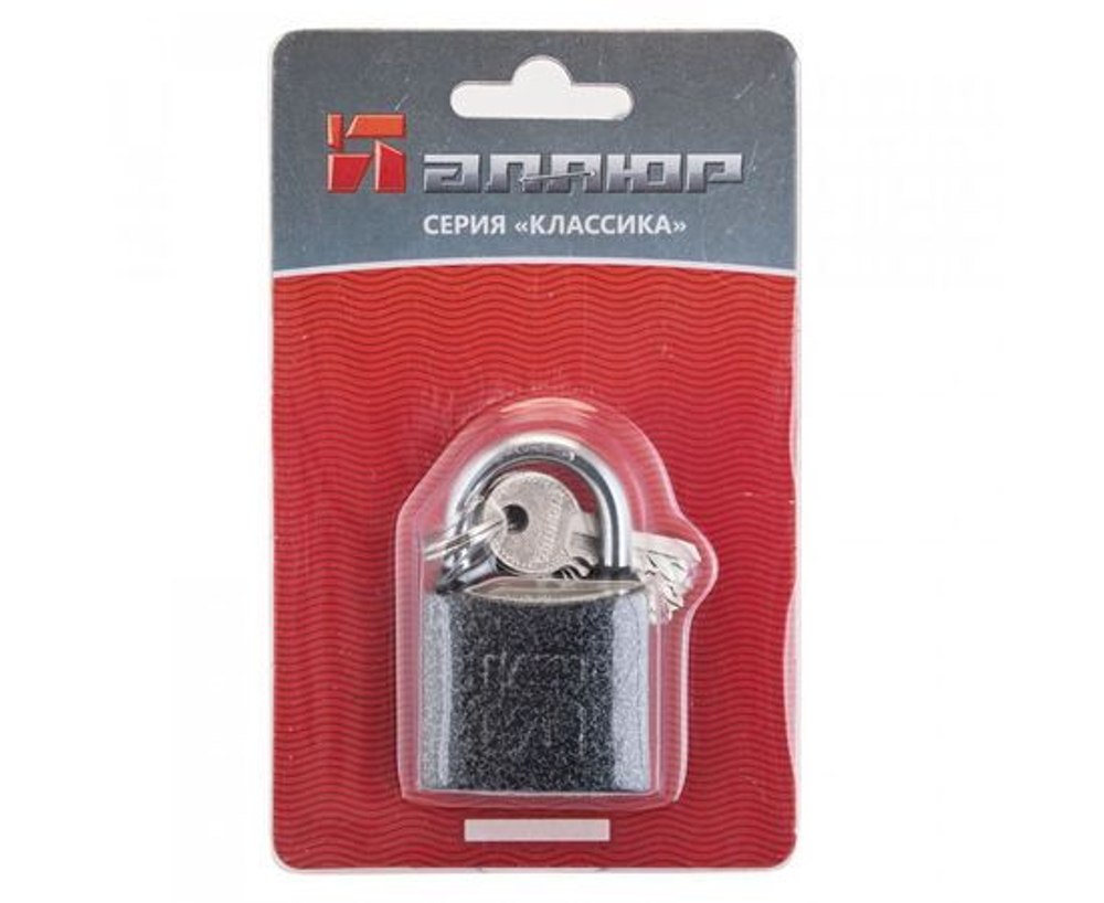 Замок навесной АЛЛЮР Классика ВС1Ч-340 полимер Автом 5кл d5мм Ширина 37мм Высота 32мм