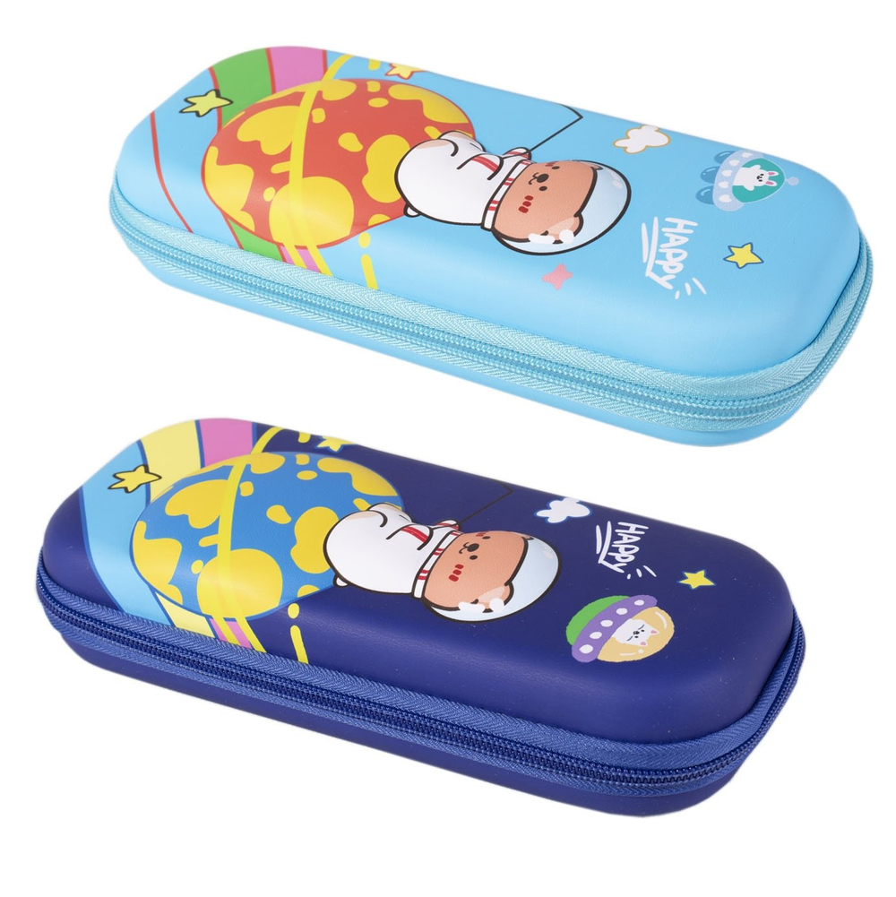 Пенал EVA Alingar, 1 отделение 1 откидная планка, карман сетка, молния, объем рисунок, 95 х 220 мм, "We are bears", мишка космонавт