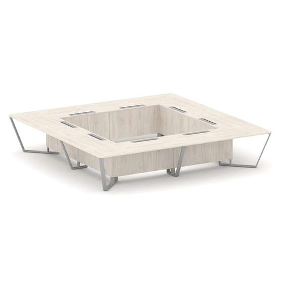 Steel Meet Стол переговорный квадратный KDK-PR.B.SP-20K2 Денвер Светлый/Металл Серый 4000*4000*750