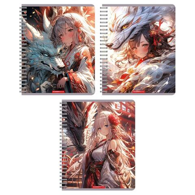 Тетрадь А5 48л клетка "Девушка и дракон" (Академия Групп)