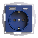 ATLASDESIGN РОЗЕТКА 16А c 2 USB A+C, 5В/2,4А/3,0А, 2х5В/1,5А, механизм, АКВАМАР