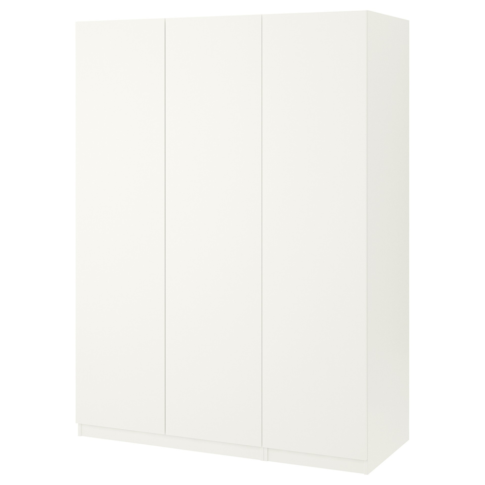 Распашной шкаф PAX FORSAND IKEA (трехсекционный) с полками (комбинация) (белый)  150*60*220