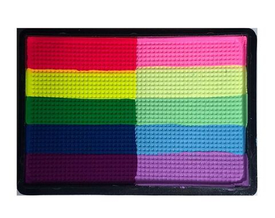 Аквагрим сплит-кейк LENA PANTERA неоново-пастельная радуга 30 гр