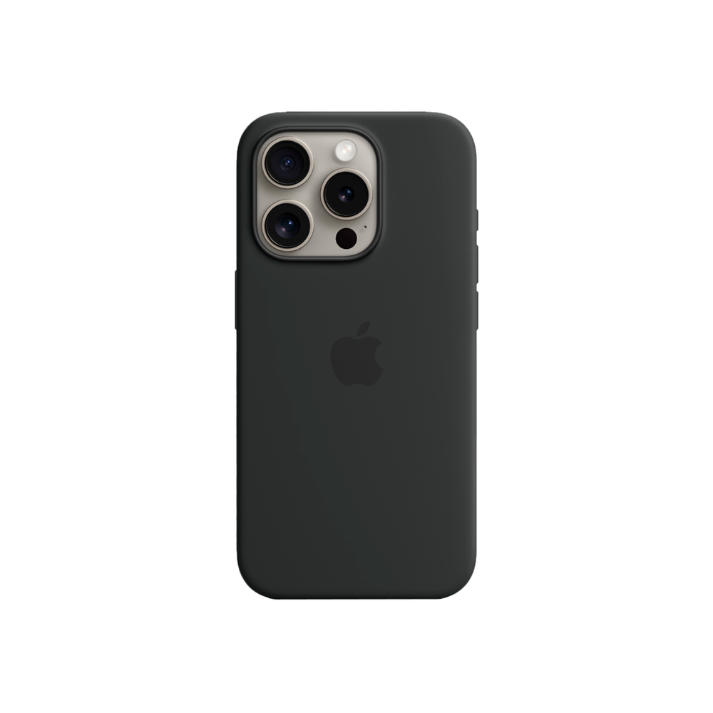 Силиконовый чехол с поддержкой MagSafe Apple Silicone Case для iPhone 15 Pro, Black (Черный)