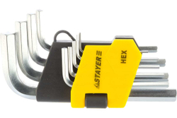 Набор имбусовых коротких ключей 9 предметов STAYER MASTER 2740-H9