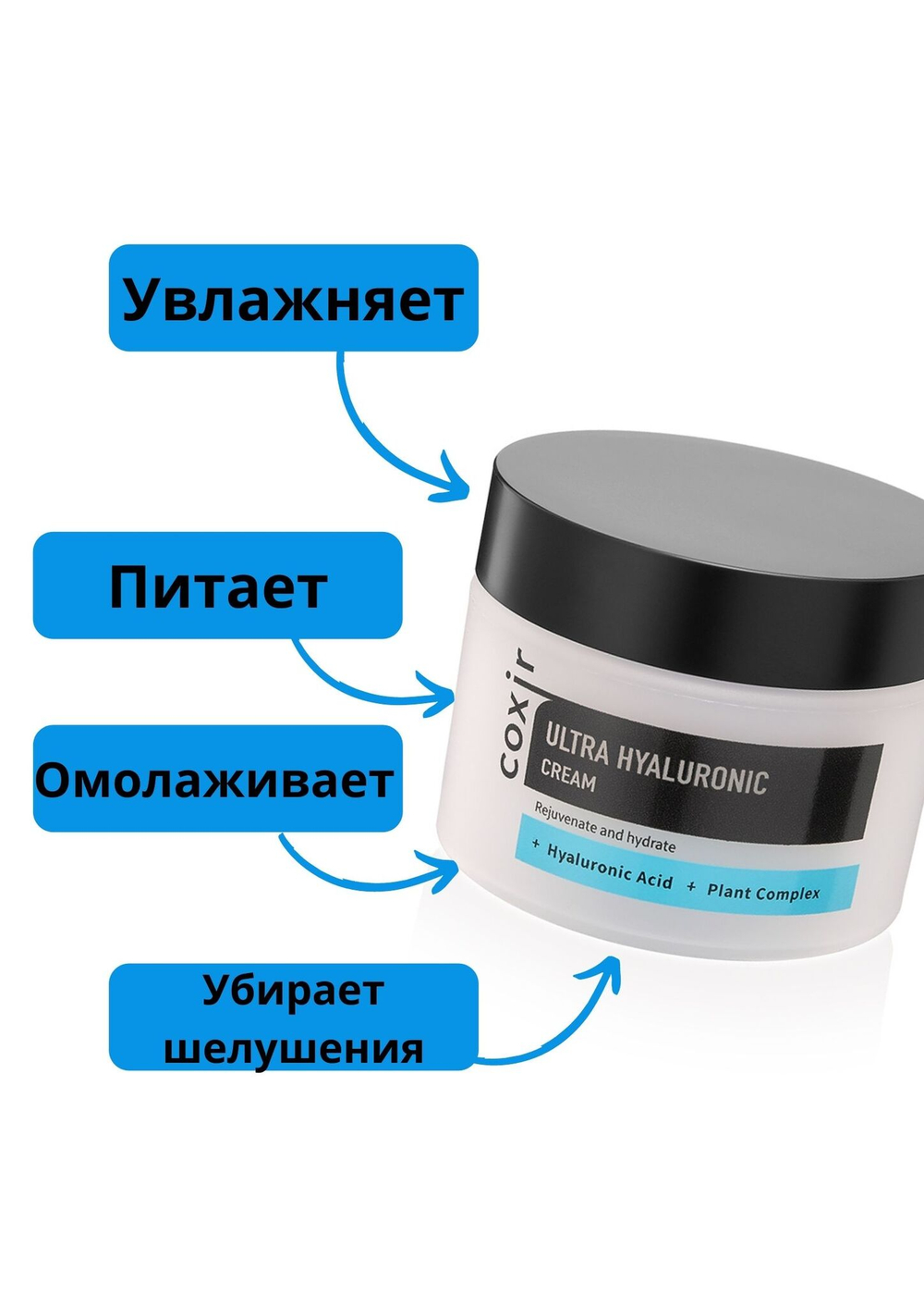 Coxir / Увлажняющий крем для лица с гиалуроновой кислотой Корея Ultra hyaluronic cream, 50 мл
