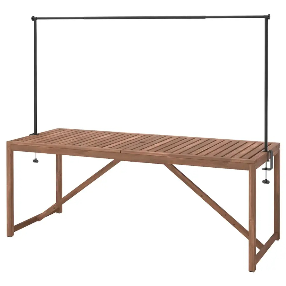 Стол с декоративной стойкой - IKEA NÄMMARÖ/HELGEÖ/NAMMARO/HELGEO ИКЕА, 75х200х75 см, коричневый