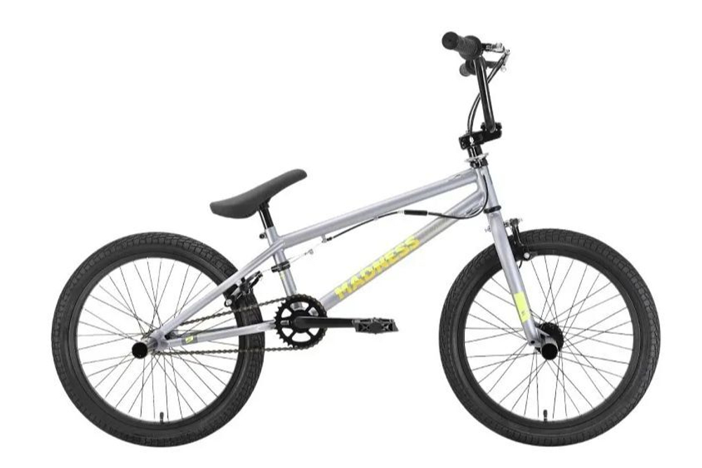Велосипед Stark Madness BMX 2, 2022 серый/желтый