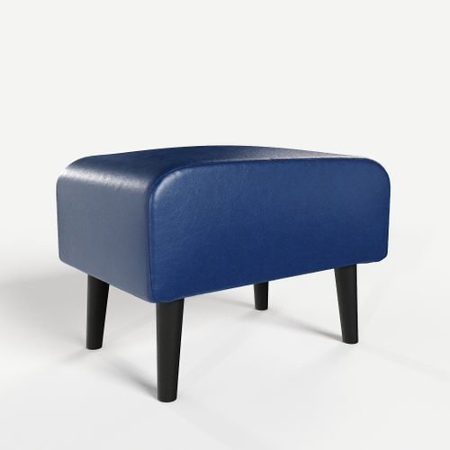 Пуф на высоких ножках Фантазёр из синей эко-кожи в офис, дом, салон красоты, прихожая, гостиная, на кухню, в кафе, в зону ожидания, в коридор, к туалетному столику. Банкетка, подставка.