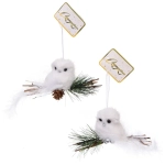 Подвеска «Птичка на веточке» 11 см (в ассортименте), Белый