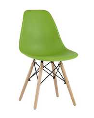 Eames Style DSW зеленый пластик, стальной каркас, натуральный массив бука