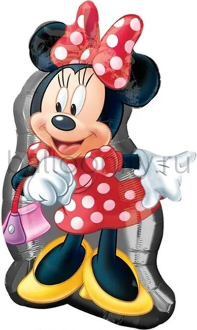 Шар (30''/76 см) Фигура, Минни Маус в красном платье, 1 шт.