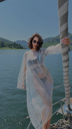 Платье из сетки в серебре оверсайз