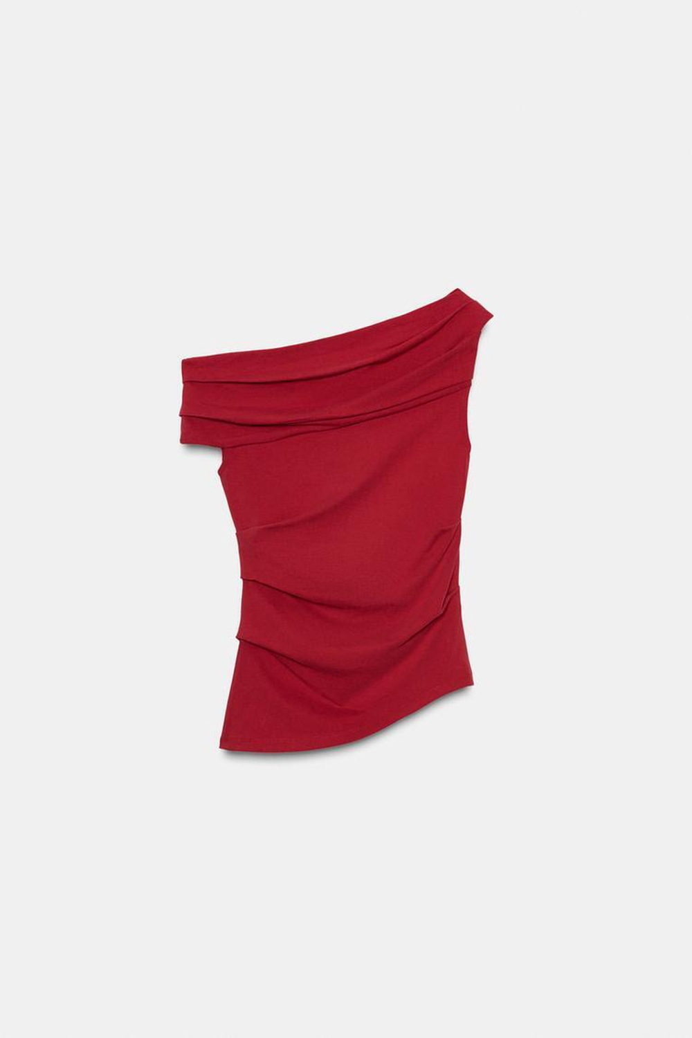 ZARA ТОП СО СБОРКАМИ, КРАСНЫЙ