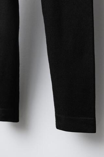 ZARA ЛЕГИНСЫ В РУБЧИК С РЕЛЬЕФНЫМ ТЕКСТОМ, ЧЕРНЫЙ