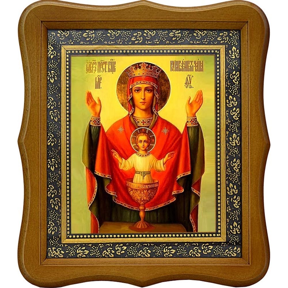 Неупиваемая чаша. Икона Божьей Матери на холсте.