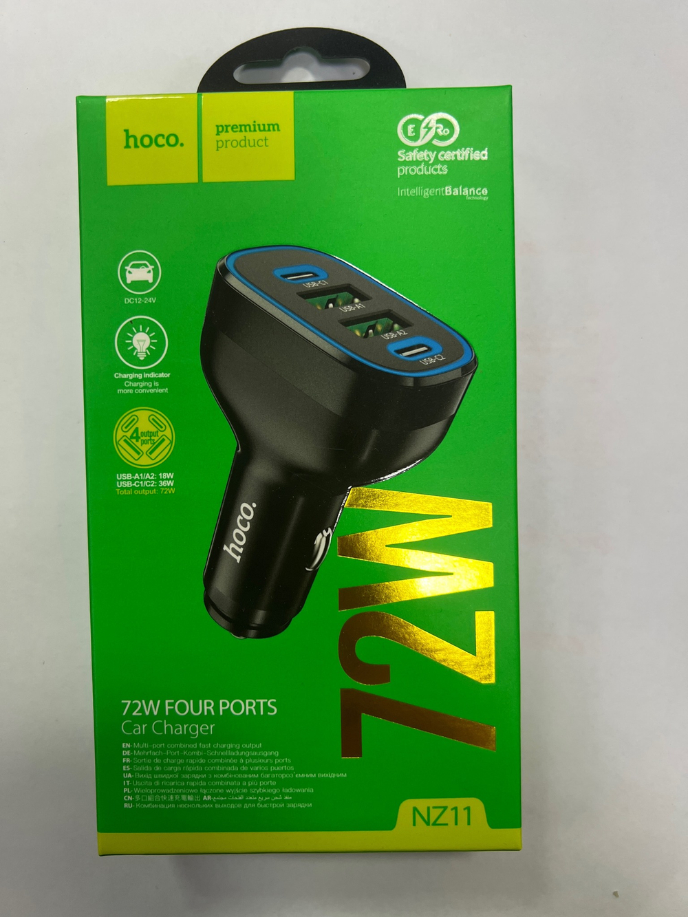 Автомобильное З/У NZ11 Guide PD72W(2C2A) car charger - black