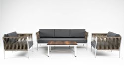 "Касабланка" лаунж-зона плетеная из роупа 5-местная, цвет серый