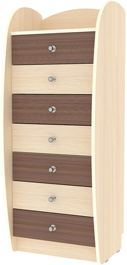 Комод КарИВи Высокий Малыш  Дуб Молочный Бодего Темный