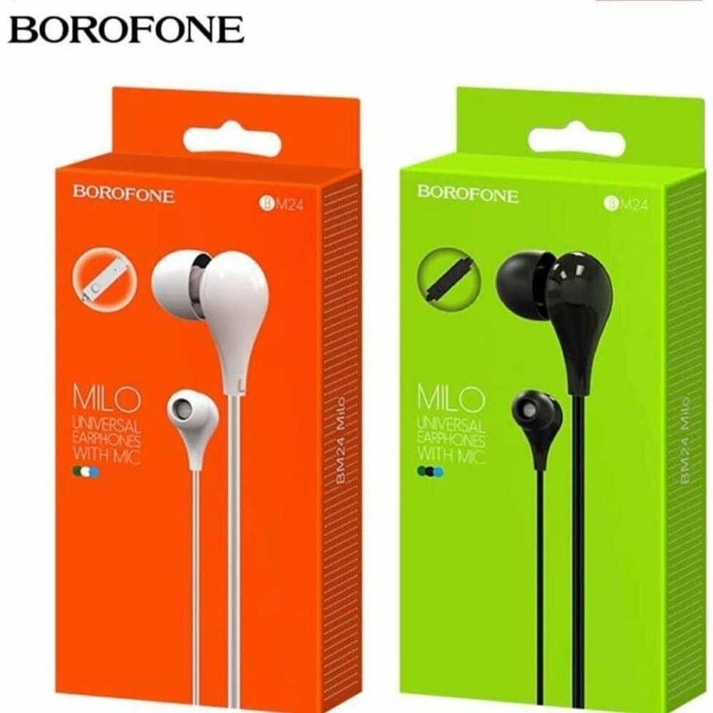 Гарнитура Borofone M24, вакуумные, разъем Jack, кабель 1.2 м White