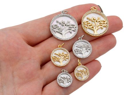 Подвеска "Семейное дерево" 14,5мм, перламутр