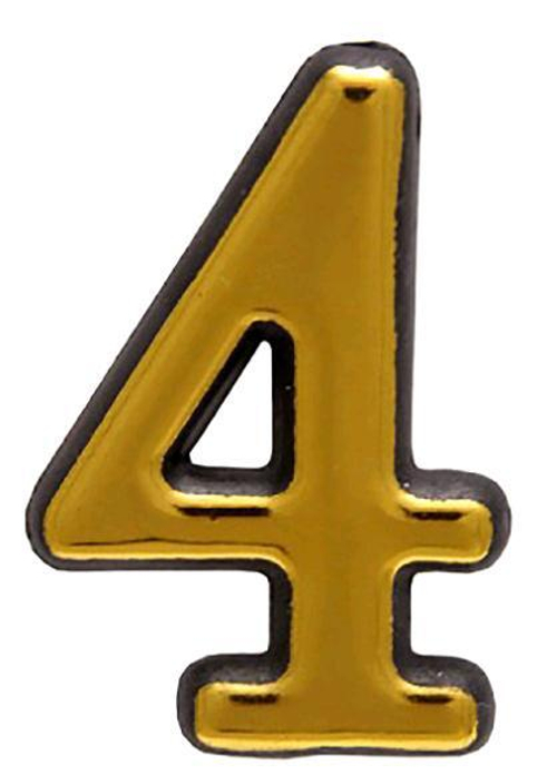 Цифра дверная АЛЛЮР ''4'' Маленькая  пластик  ЗОЛОТО / 5094
