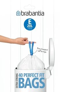 Мешки для мусора PerfectFit, размер E (20 л), упаковка-диспенсер, 40 шт.