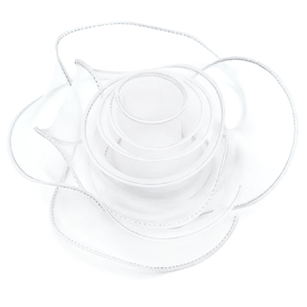 Лента декоративная (4 см*9,14 м) Органза с леской Белый