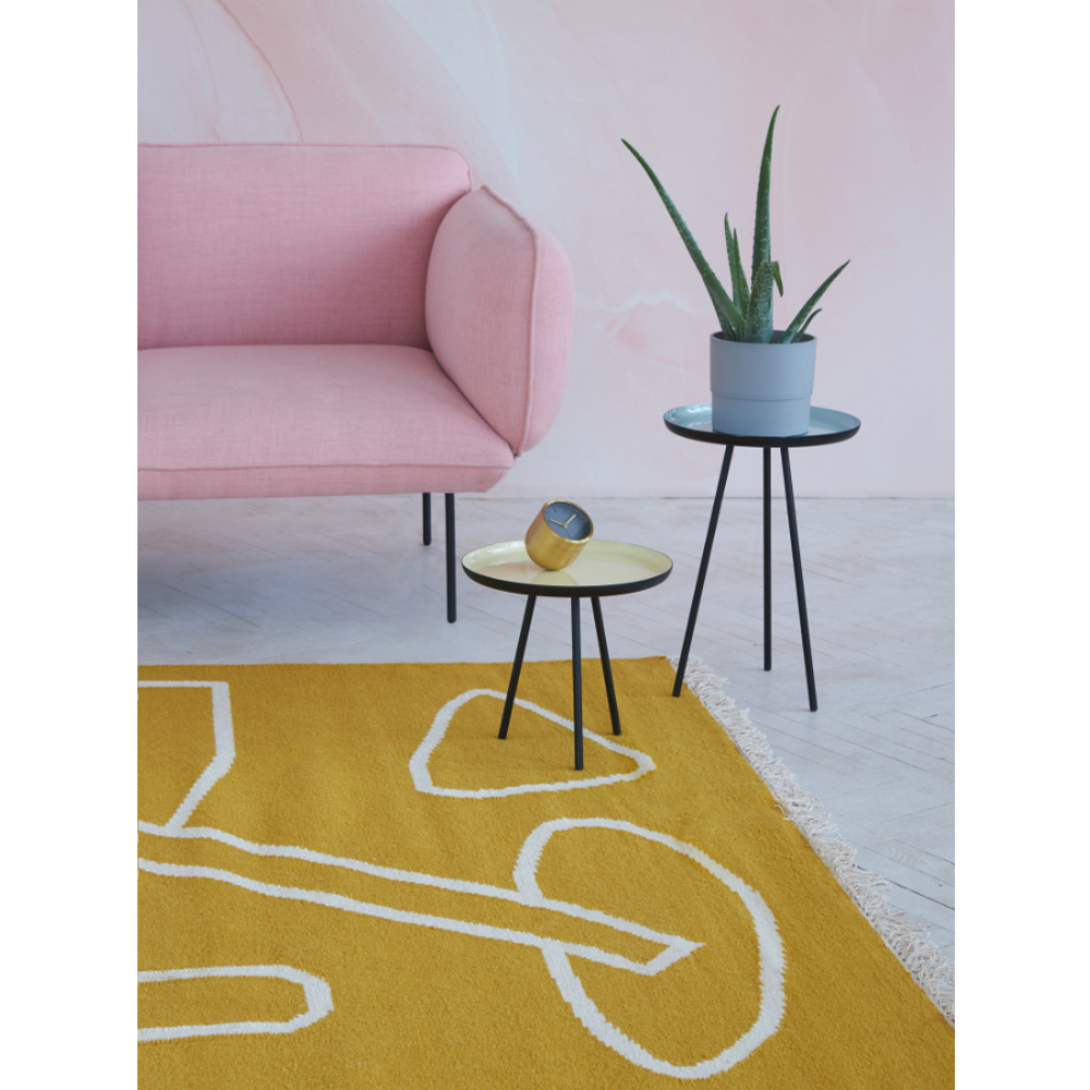 Ковер ручной работы из шерсти и хлопка poetry and steps горчичного цвета, 160х230 см