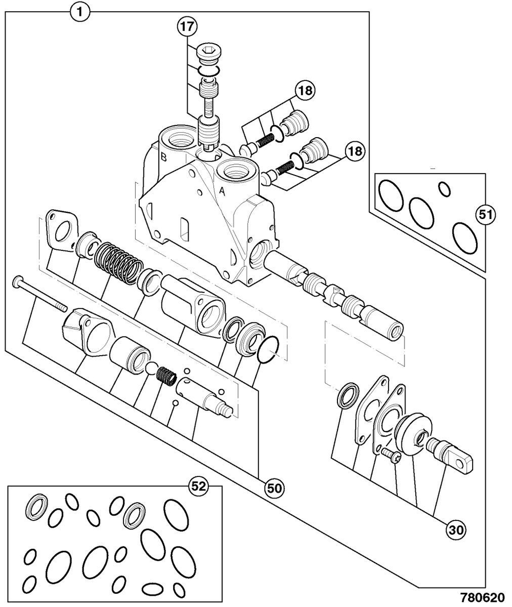 Секция гидрораспределителя JCB 25/223428