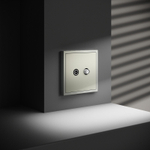 Розетка телевизионная встраиваемая VOLTUM S70 оконечная TV+SAT, (сталь)