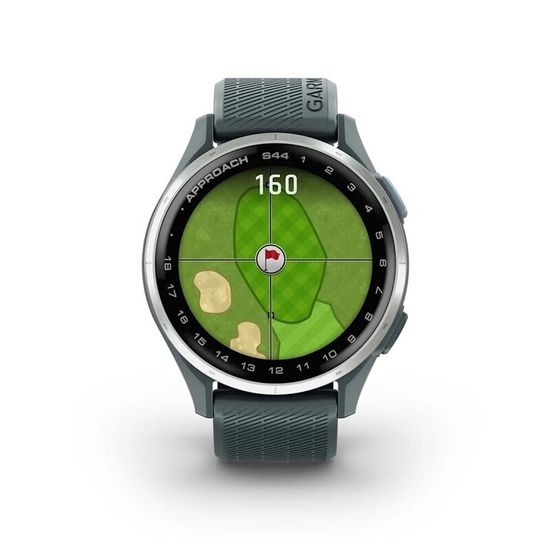 Умные часы Garmin Approach S44 Серебристый алюминиевый безель с силиконовым ремешком Twilight