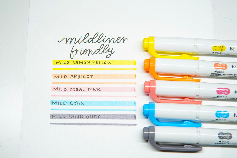 Текстовыделители Zebra Mildliner (5 шт. набор №4: Friendly Mild Colors, WKT7-N-5C)