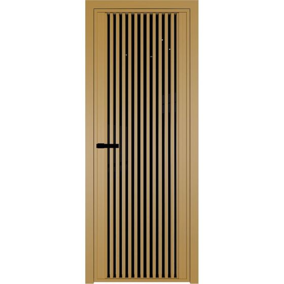 Алюминиевая дверь 3AGP золото стекло чёрный триплекс