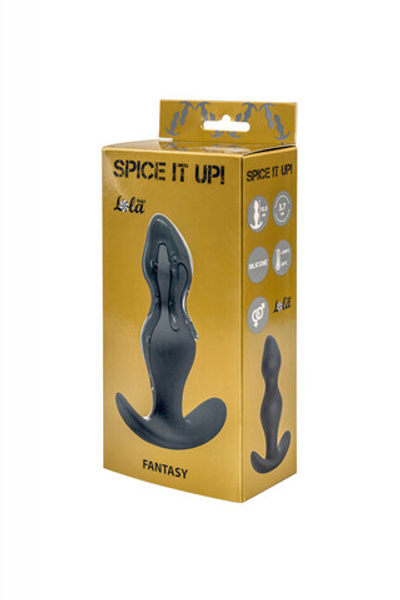 Анальная пробка Spice it up Fantasy Dark Grey (12,5 см, серый) (Цвет: черный)